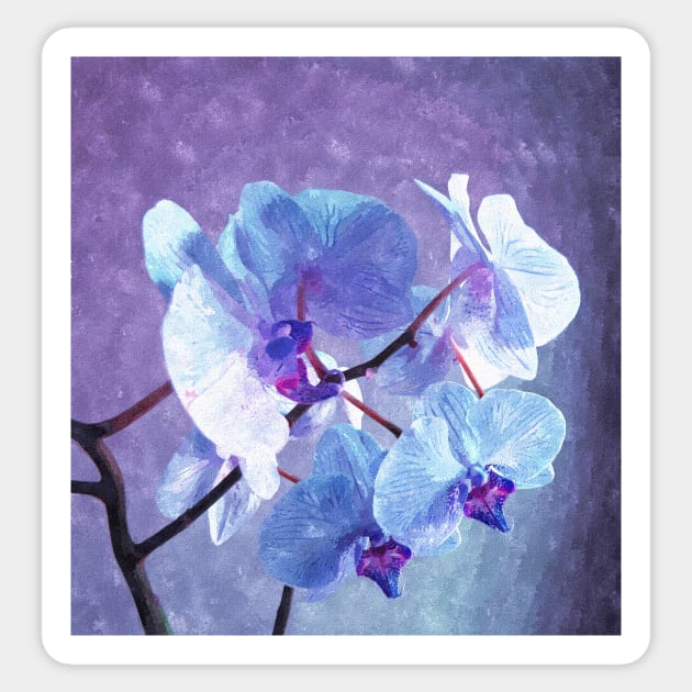 Blue Orchid-Art Prints-Mugs,Cases,Duvets,T Shirts,Stickers,etc Sticker by born30